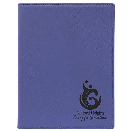 Purple 7" x 9" Laserable Leatherette Small Portfolio with Notepad