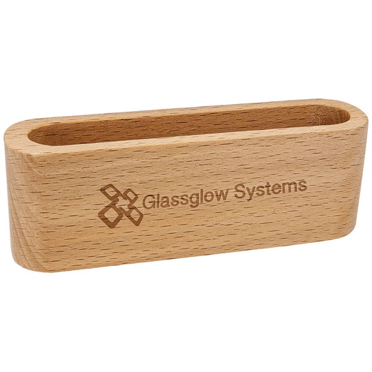 4 1/2" Beech Wood Business Card Holder