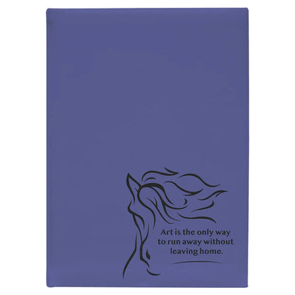 Purple 7" x 9 3/4" Laserable Leatherette Sketch Book with Unlined Notepad