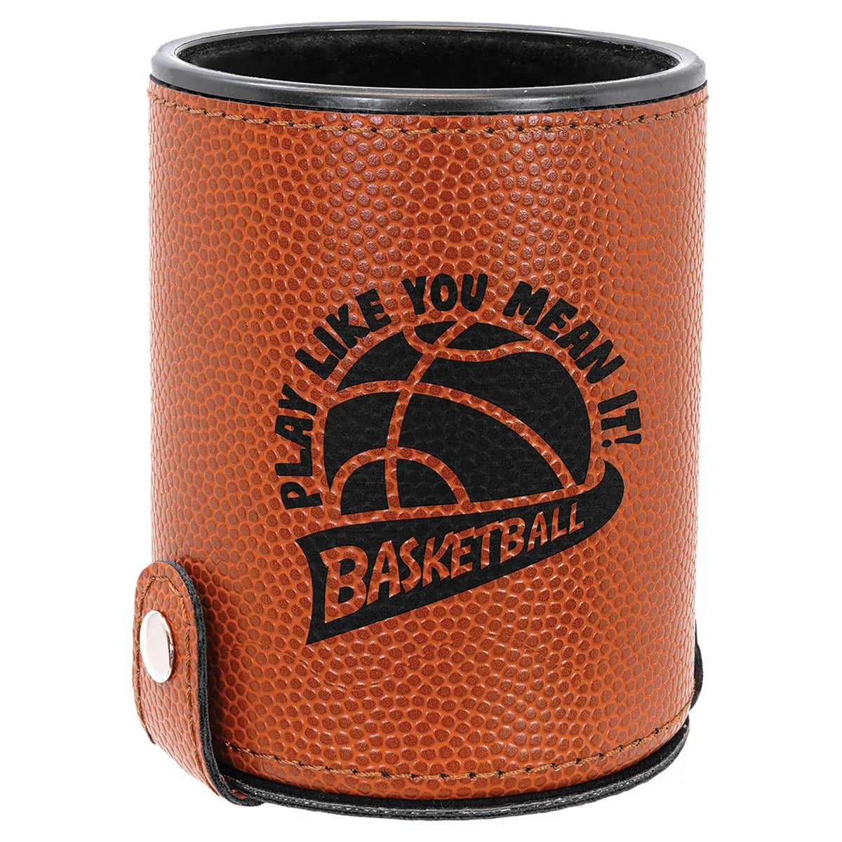 Basketball Laserable Leatherette Dice Cup with 5 Dice