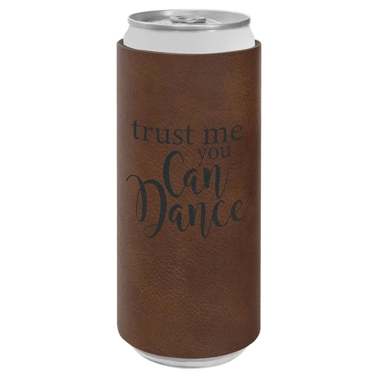 Dark Brown Laserable Leatherette Slim Beverage Holder