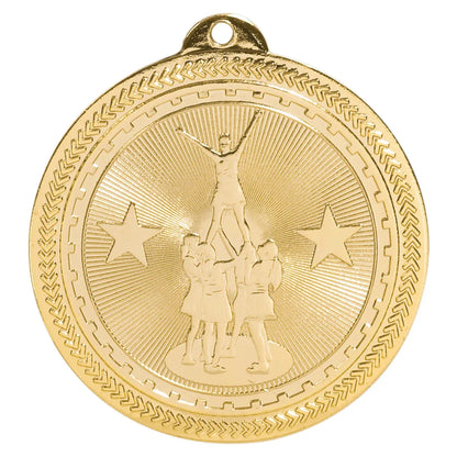 Bright Gold 2" Competitive Cheer Laserable BriteLazer Medal