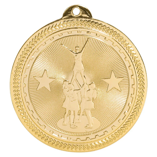Bright Gold 2" Competitive Cheer Laserable BriteLazer Medal