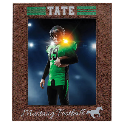 Football 8" x 10" Laserable Leatherette Photo Frame