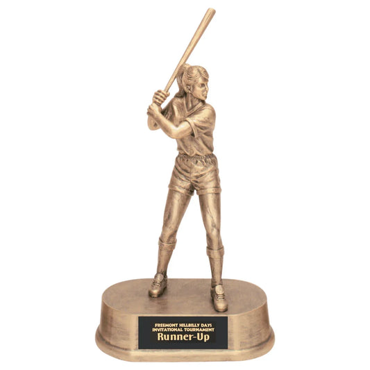 9 1/4" Antique Gold Female Softball Resin