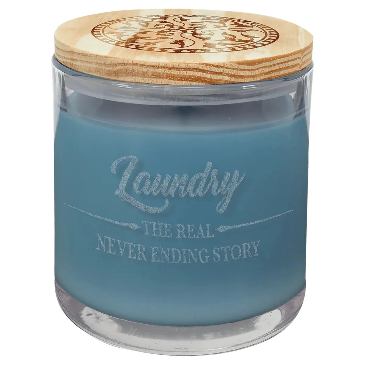 14 oz. French Linen Candle in a Glass Holder with Wood Lid