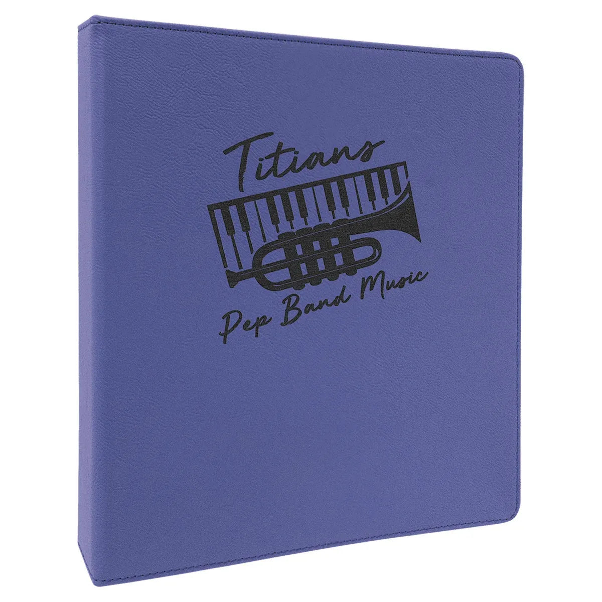 Purple/Black 10 1/2" x 11 1/2" Laserable Leatherette 3 Ring Binder with 1" Slant D Rings