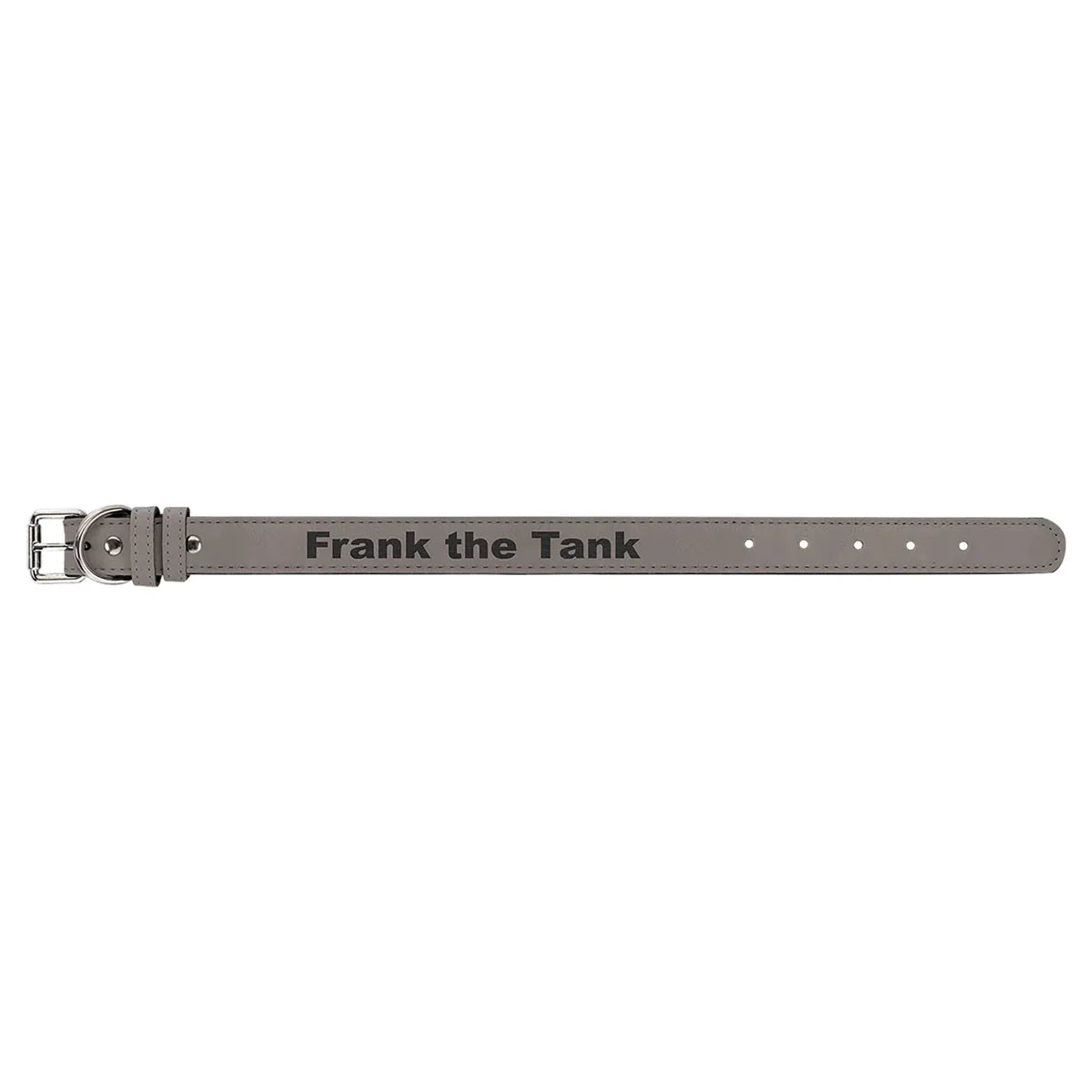 Gray Medium 19" x 1" Laserable Leatherette Dog Collar