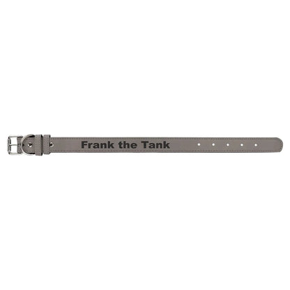 Gray Medium 19" x 1" Laserable Leatherette Dog Collar