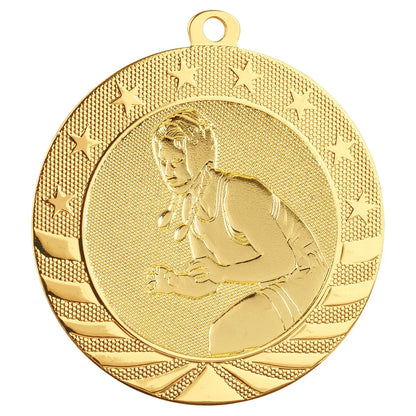Bright Gold 2 3/4" Female Wrestling Starbrite Medal