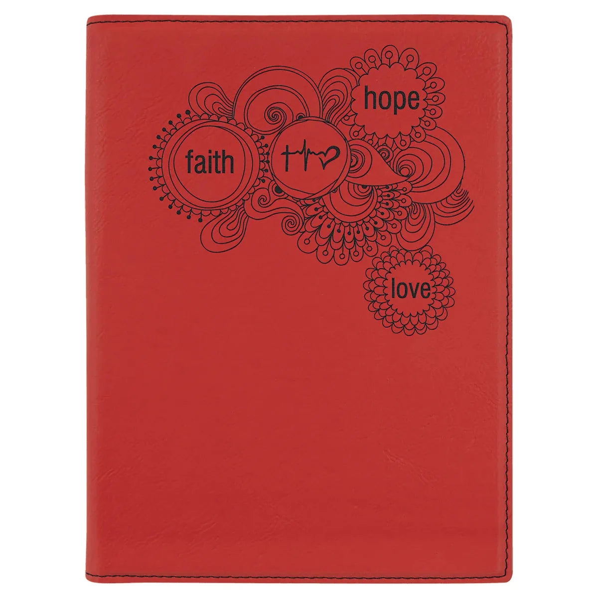 Red 7" x 9" Laserable Leatherette Small Portfolio with Notepad