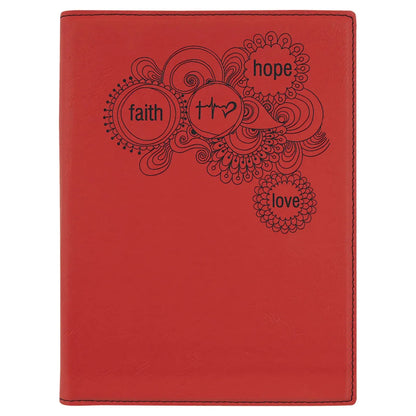 Red 7" x 9" Laserable Leatherette Small Portfolio with Notepad