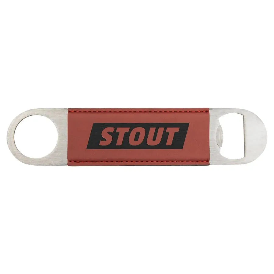 Rose 1 1/2" x 7" Laserable Leatherette Bottle Opener