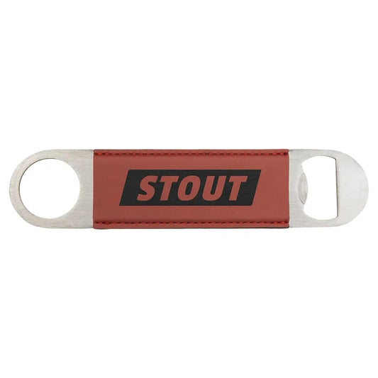 Rose 1 1/2" x 7" Laserable Leatherette Bottle Opener