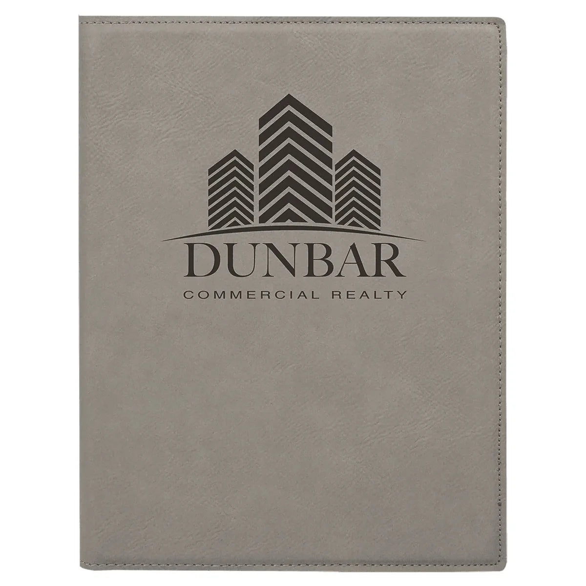 Gray 7" x 9" Laserable Leatherette Small Portfolio with Notepad