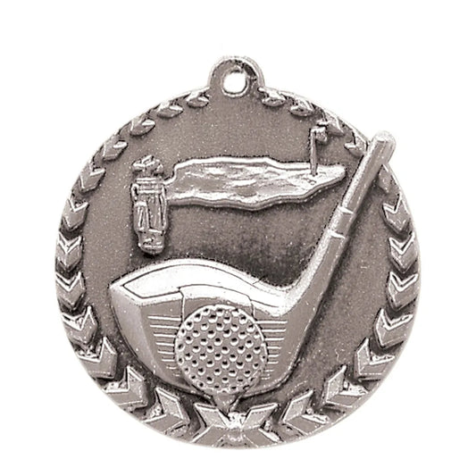 Antique Silver 1 3/4" Golf Millennium Medal