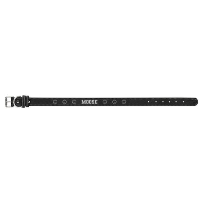 Black/Silver Extra Large 27" x 1 1/4" Laserable Leatherette Dog Collar