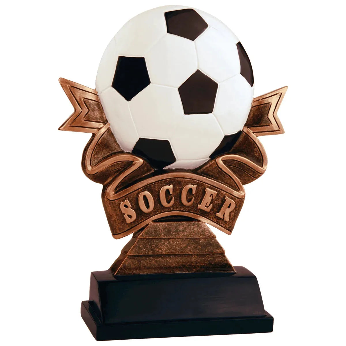 7" Soccer Ribbon Resin