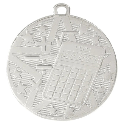 Silver 2" Superstar Math Medal