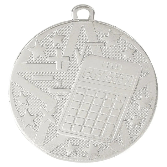 Silver 2" Superstar Math Medal