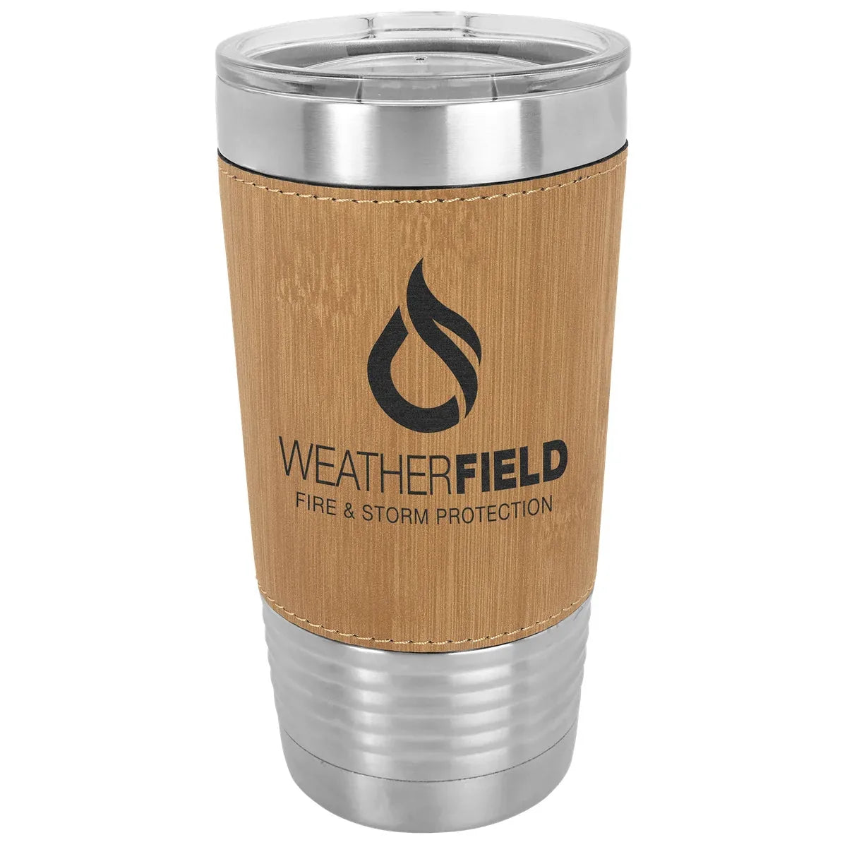 Bamboo Laserable Leatherette Polar Camel Tumbler with Clear Polar Camel 20 oz. Lid