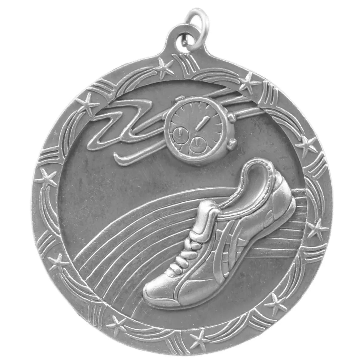 Antique Silver 2 1/2" Track Shooting Star Medal