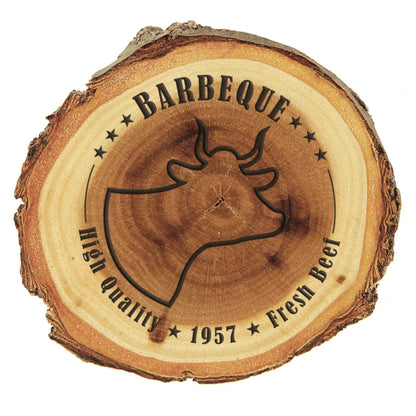 3" Old West Log Elmwood Magnet