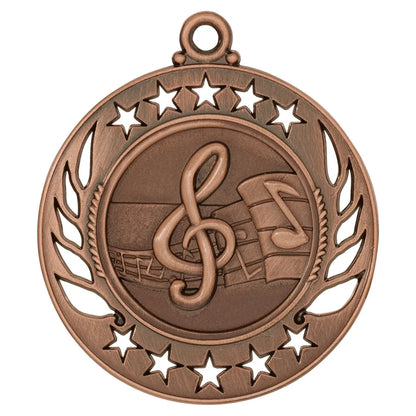 Antique Bronze 2 1/4" Music Galaxy Medal
