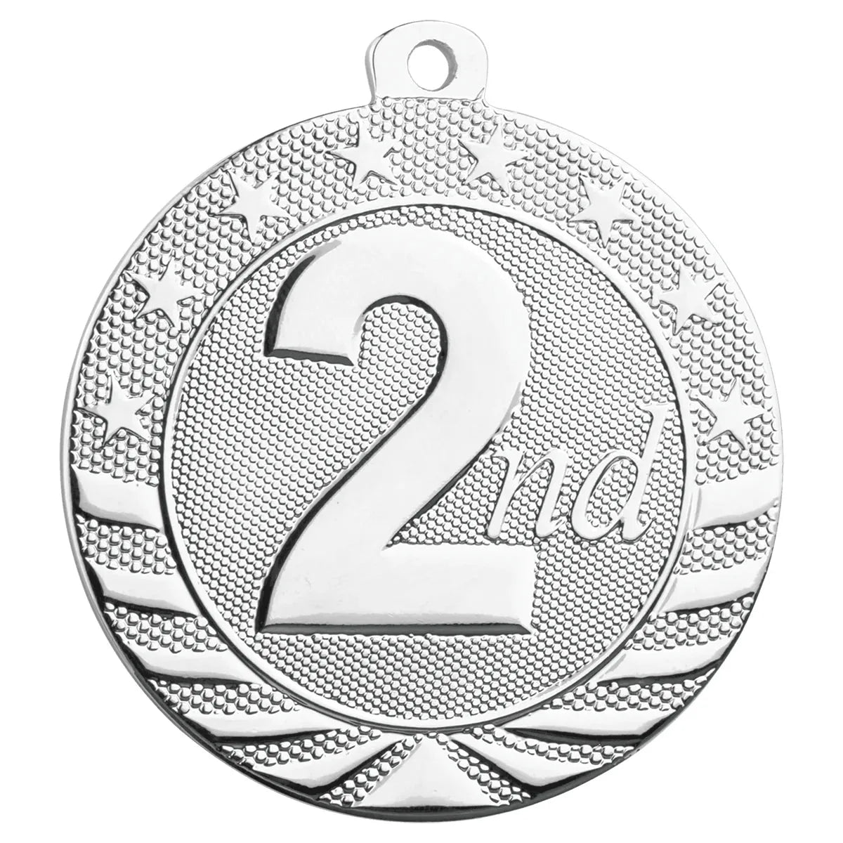 2" Bright Silver 2nd Place Starbrite Medal