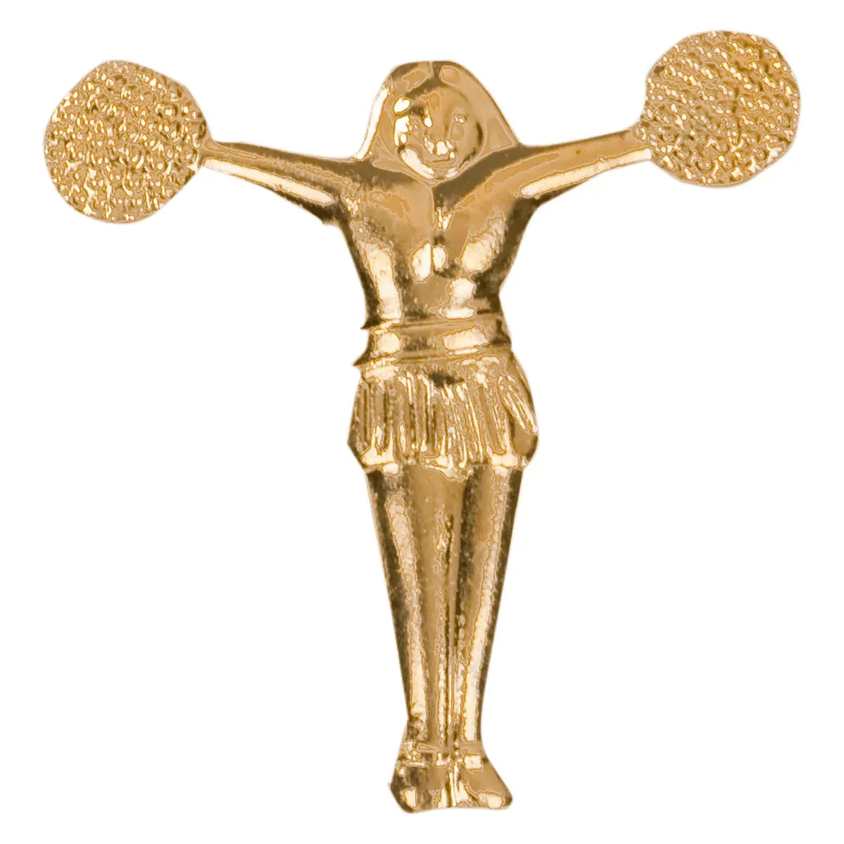 Gold Pom Pom Girl Metal Chenille Letter Insignia