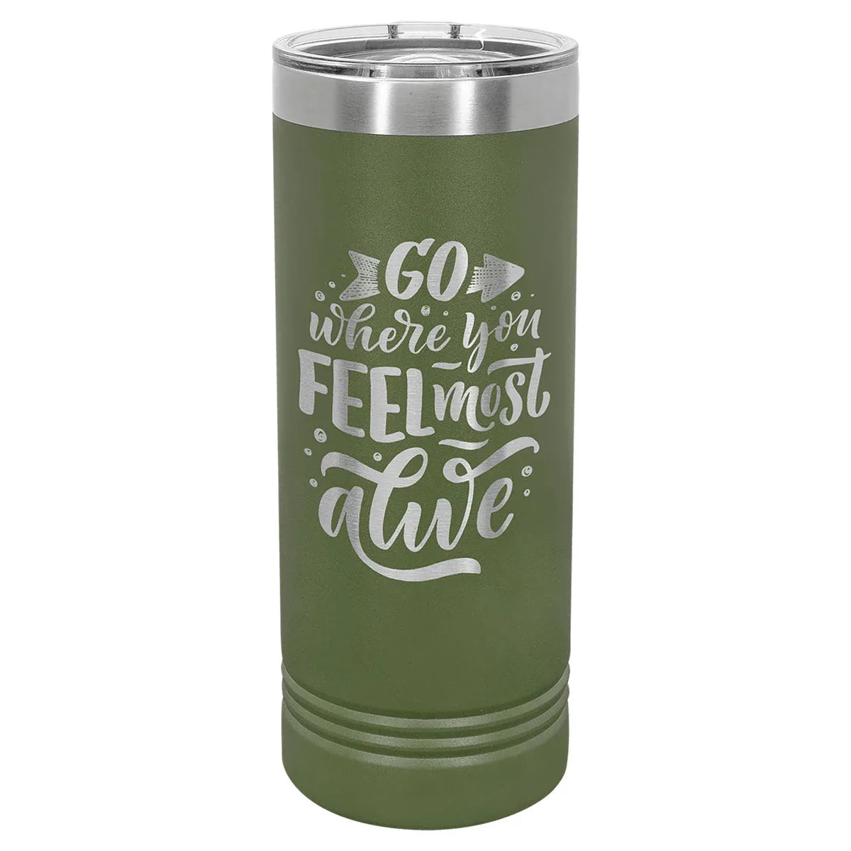 Olive Green Polar Camel 22 oz. Skinny Tumbler with Slider Lid