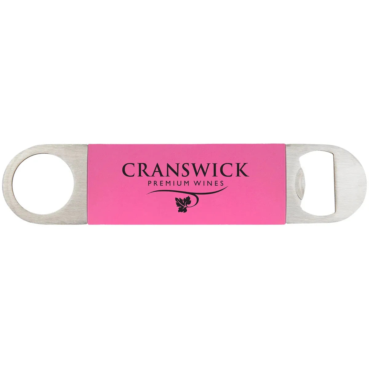 Pink Black 1 1/2" x 7" Bottle Opener with Silicone Grip