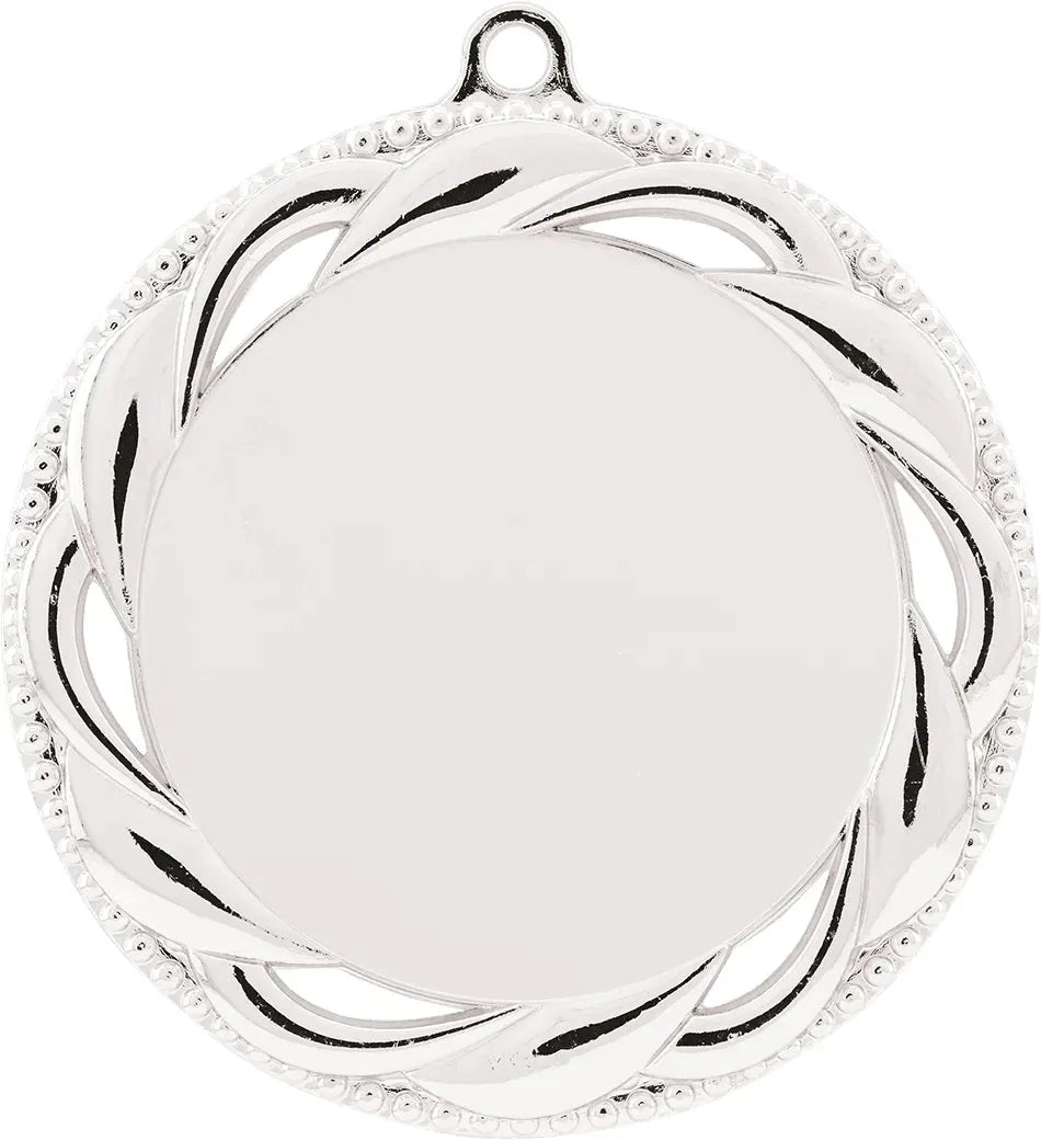 Bright Silver 2 3/4" Rosette 2" Insert Holder Medal