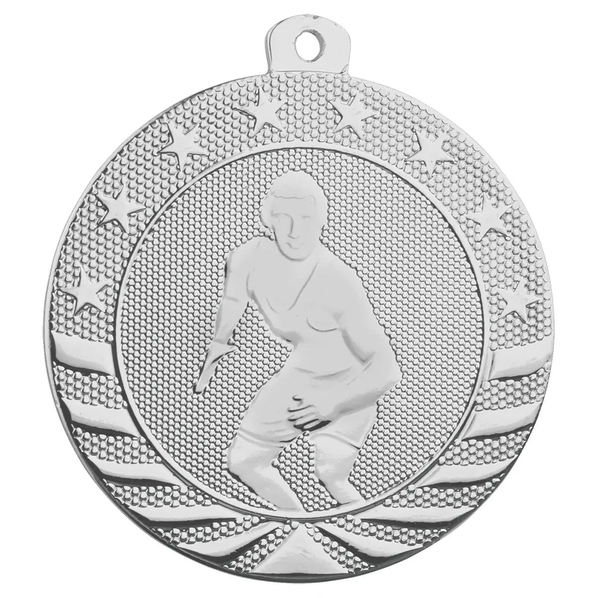 Bright Silver 2" Wrestling Starbrite Medal