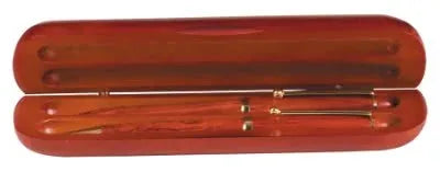 6 3/4" x 2" Rosewood Finish 2-Pen Case (Case only, pen/pencil not included)