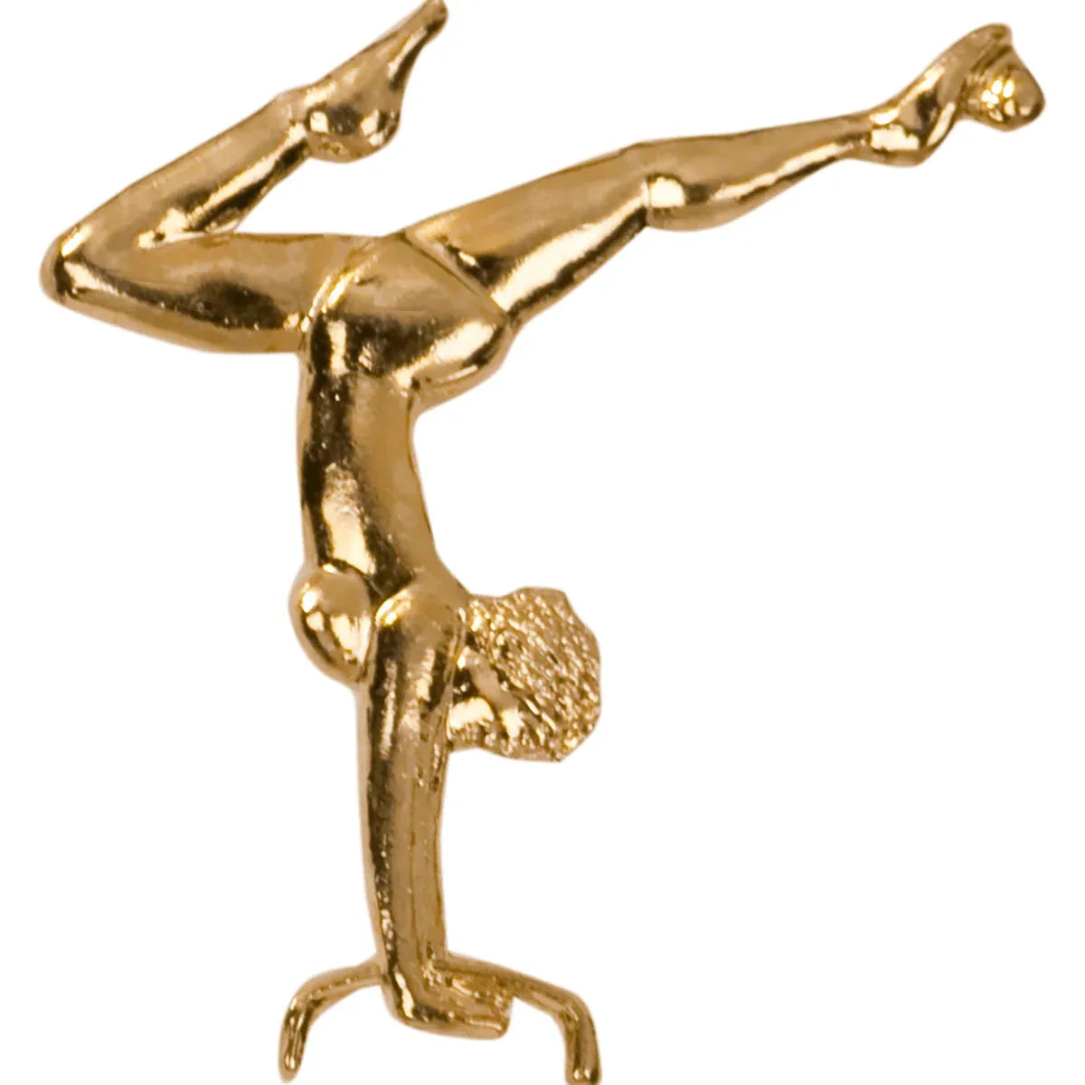Gold Female Gymnast Metal Chenille Letter Insignia