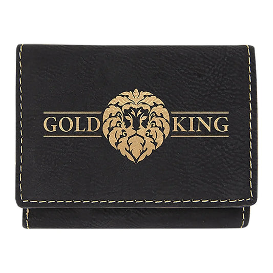 3" x 4" Laserable Leatherette Trifold Wallet — Custom Laser Engraved | Personalized - Image 2