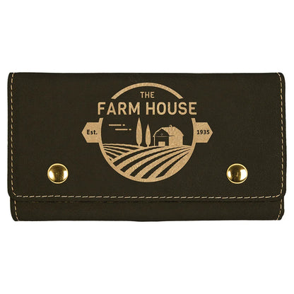 Black/Gold Laserable Leatherette Card & Dice Set