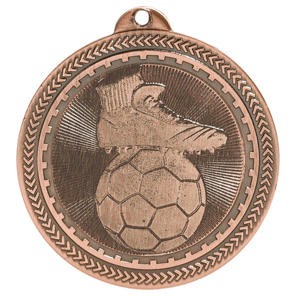Antique Bronze 2" Soccer Laserable BriteLazer Medal