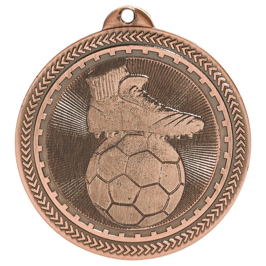 Antique Bronze 2" Soccer Laserable BriteLazer Medal