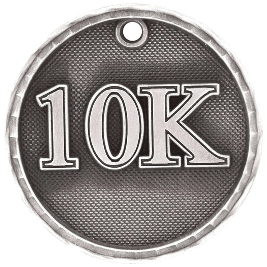 Antique Silver 2" 3D 10K Medal