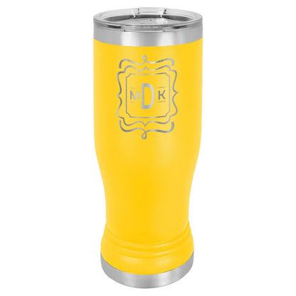 Yellow 14 oz. Polar Camel Pilsner with Clear Lid