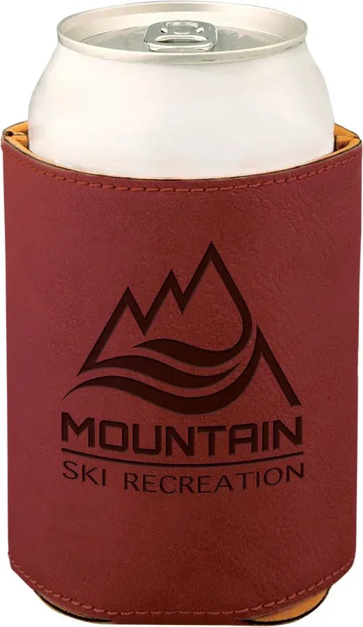 Rose 3 3/4" Laserable Leatherette Beverage Holder