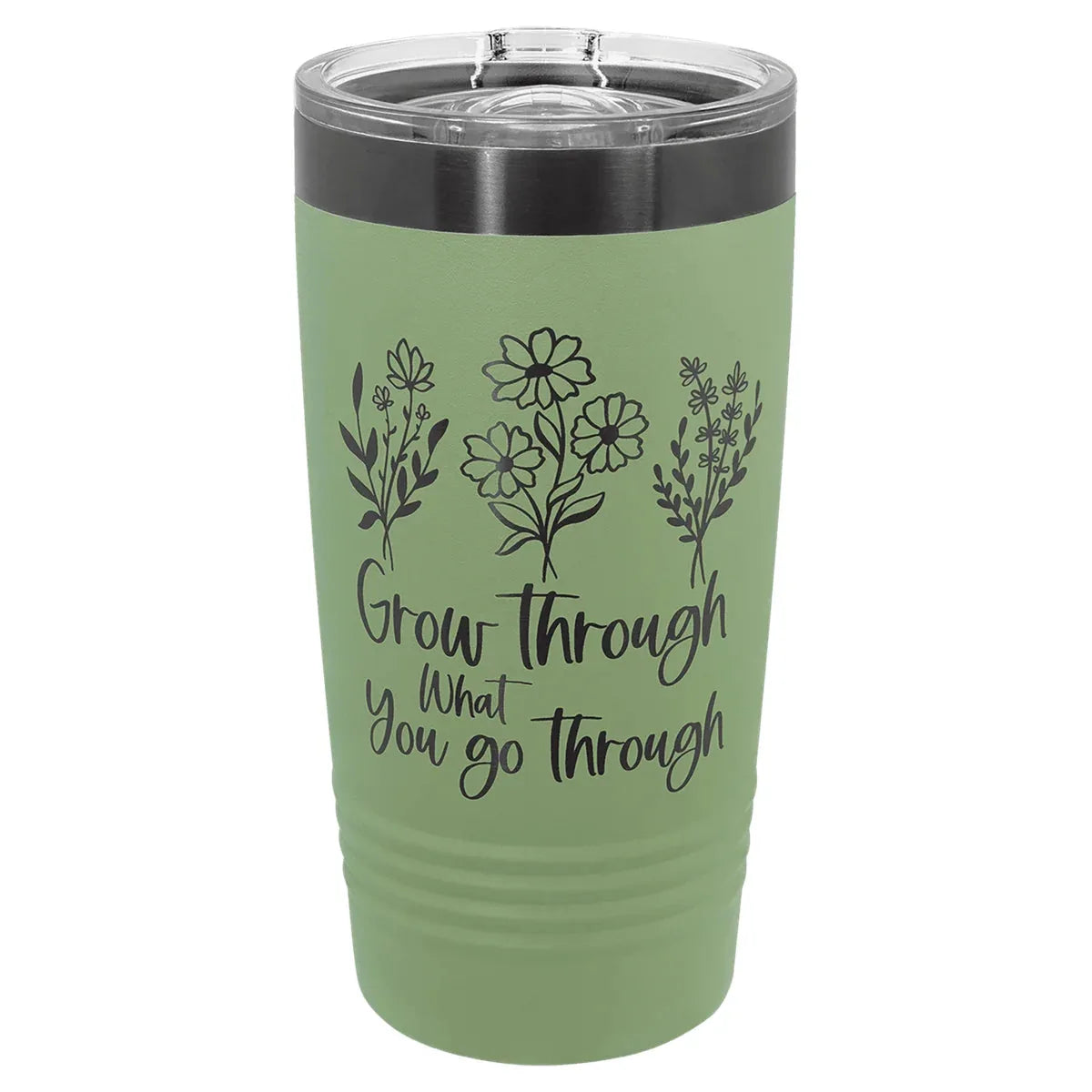 Sage/Ghost Black Polar Camel 20 oz. Summer ION-Plated Ringneck Tumbler with Slider Lid