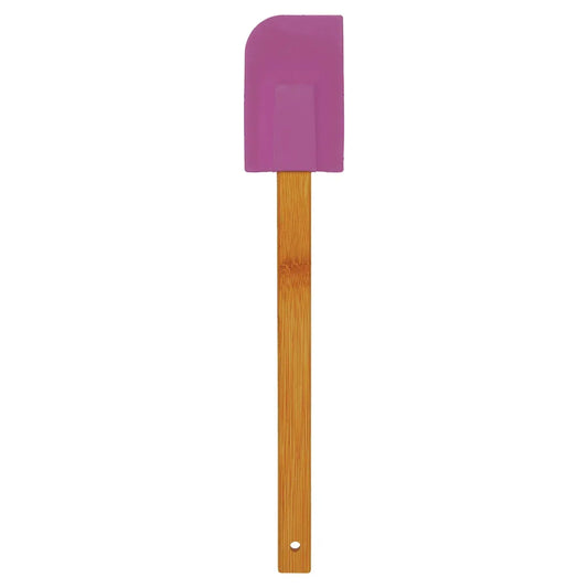 Purple Silicone Spatula with Bamboo 11 3/4" Handle