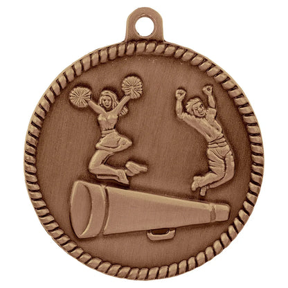 Antique Bronze 2" Cheer High Relief Medal