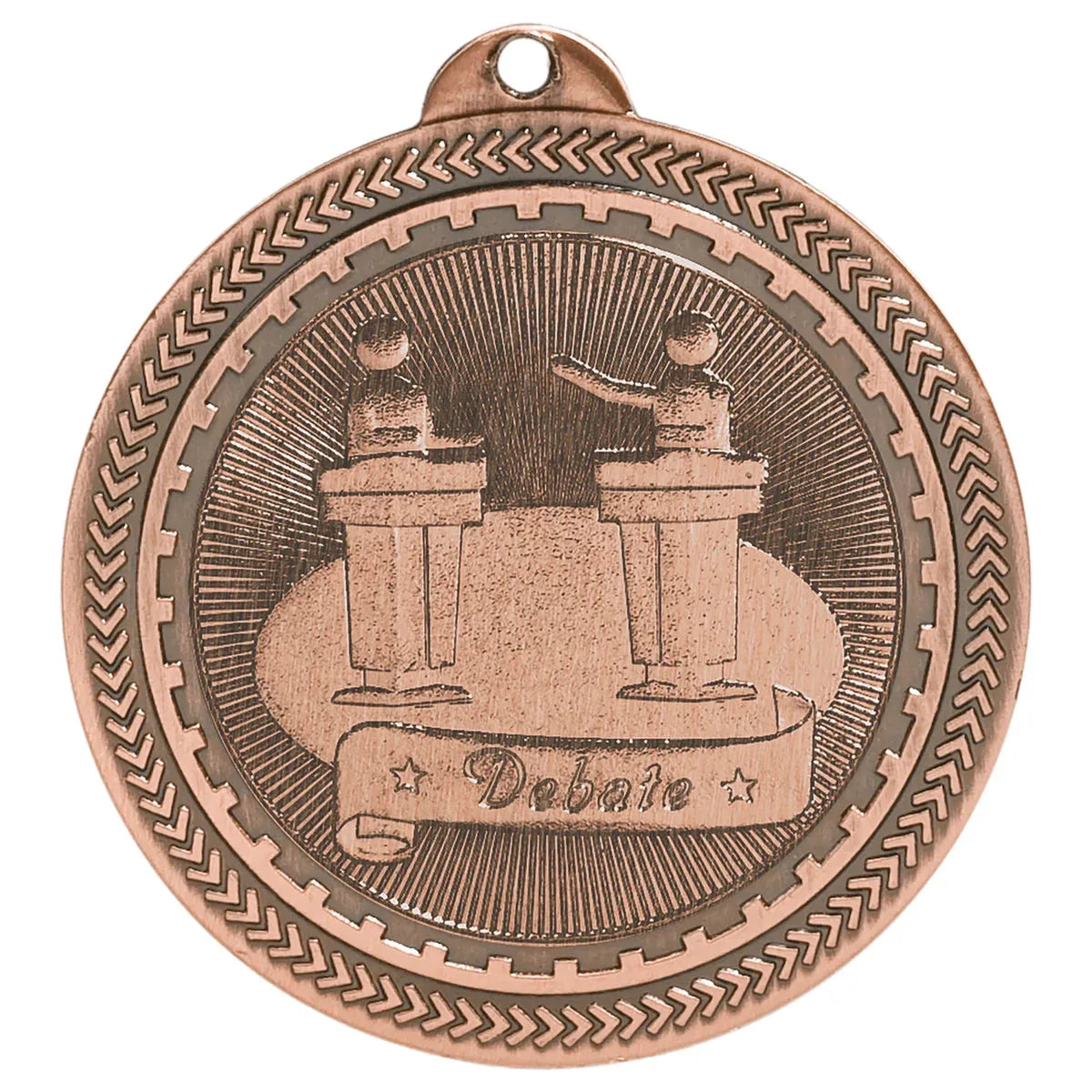 Antique Bronze 2" Debate Laserable BriteLazer Medal