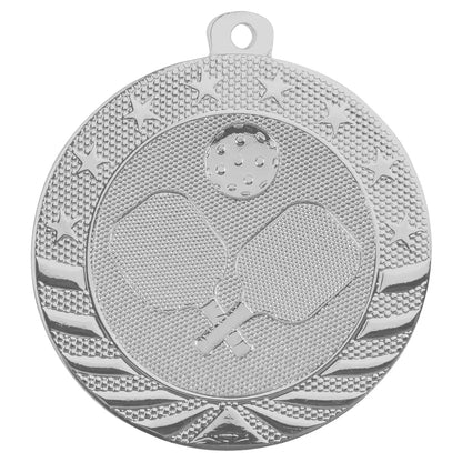 Bright Silver 2" Pickleball Starbrite Medal