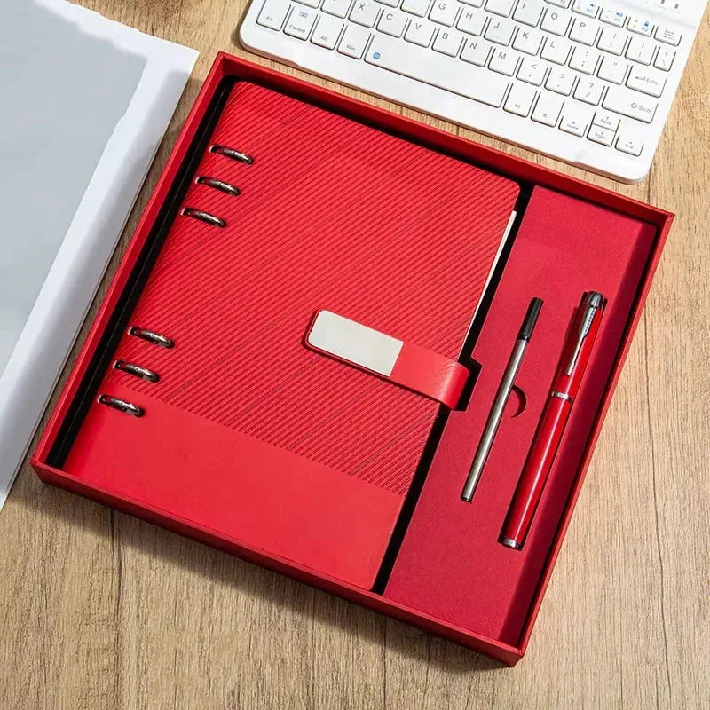 Customized Retro Business Buttons Hardcover Spiral Bound Offset Paper Notebook Gift Set Pen Cores High Quality A5/A6 Custom Logo — Custom Engraved Pen | Branded Stationery - Image 3