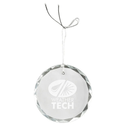3" Crystal Round Faceted Ornament